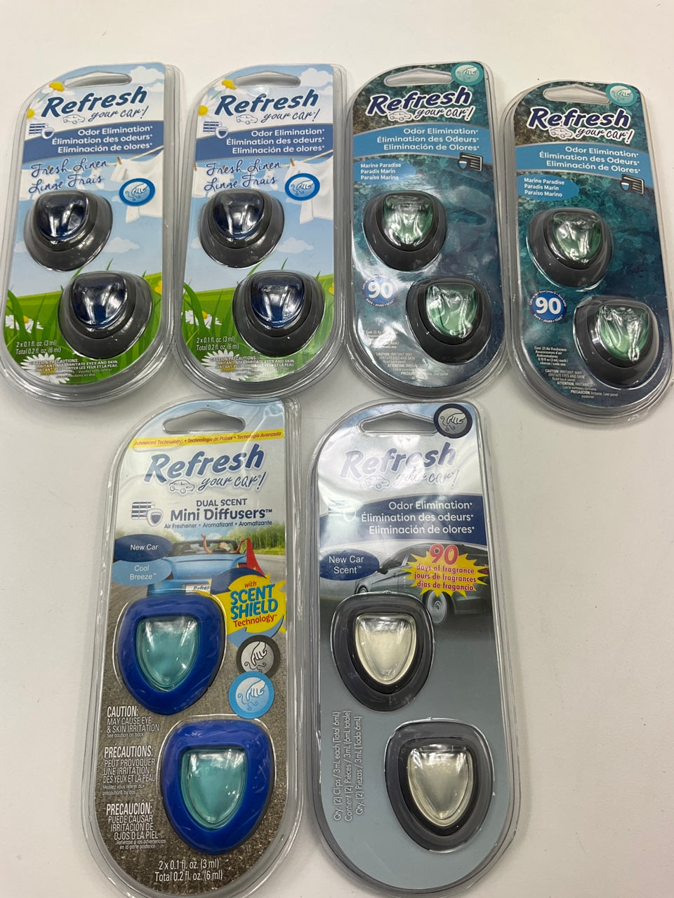 50 Pcs -  Refresh Your Car Dual Diffusers Air Freshener Mixed Lot - Actual Photo