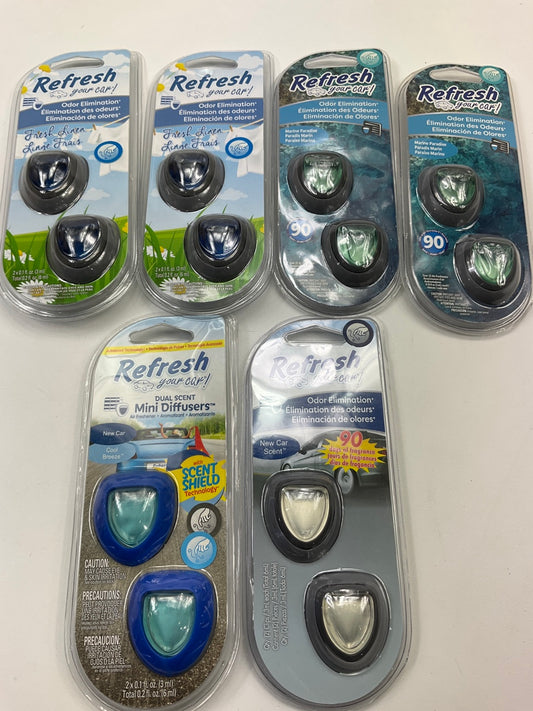 50 Pcs -  Refresh Your Car Dual Diffusers Air Freshener Mixed Lot - Actual Photo