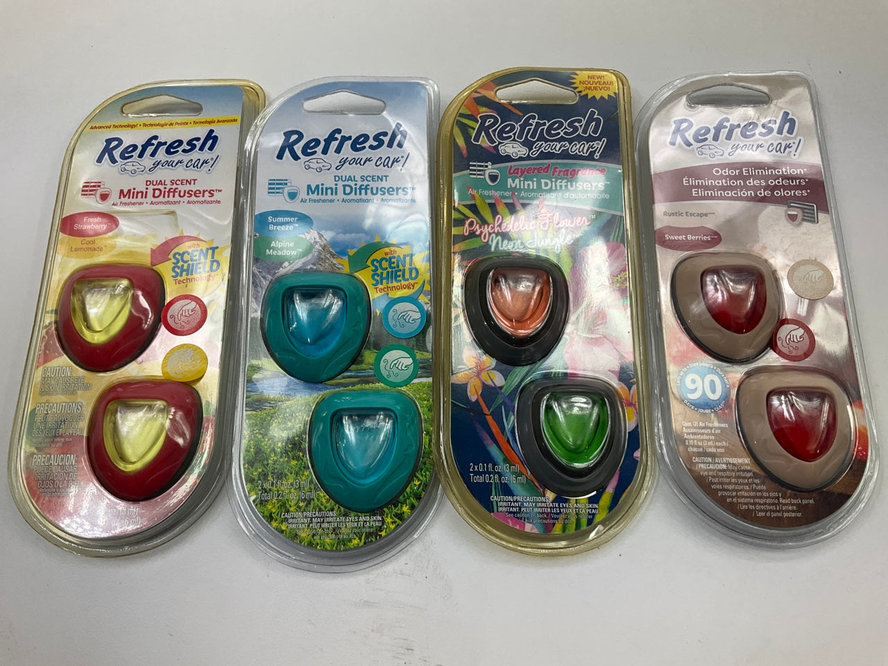 50 Pcs -  Refresh Your Car Dual Diffusers Air Freshener Mixed Lot - Actual Photo