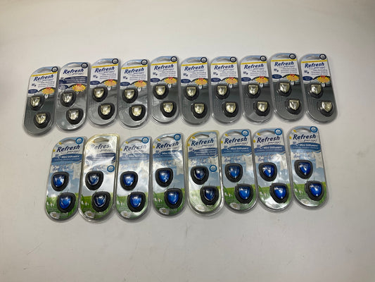 18 - Refresh Car Vent Clip Air Freshener Lot (8) Newcar + (10) Fresh Linen Scent