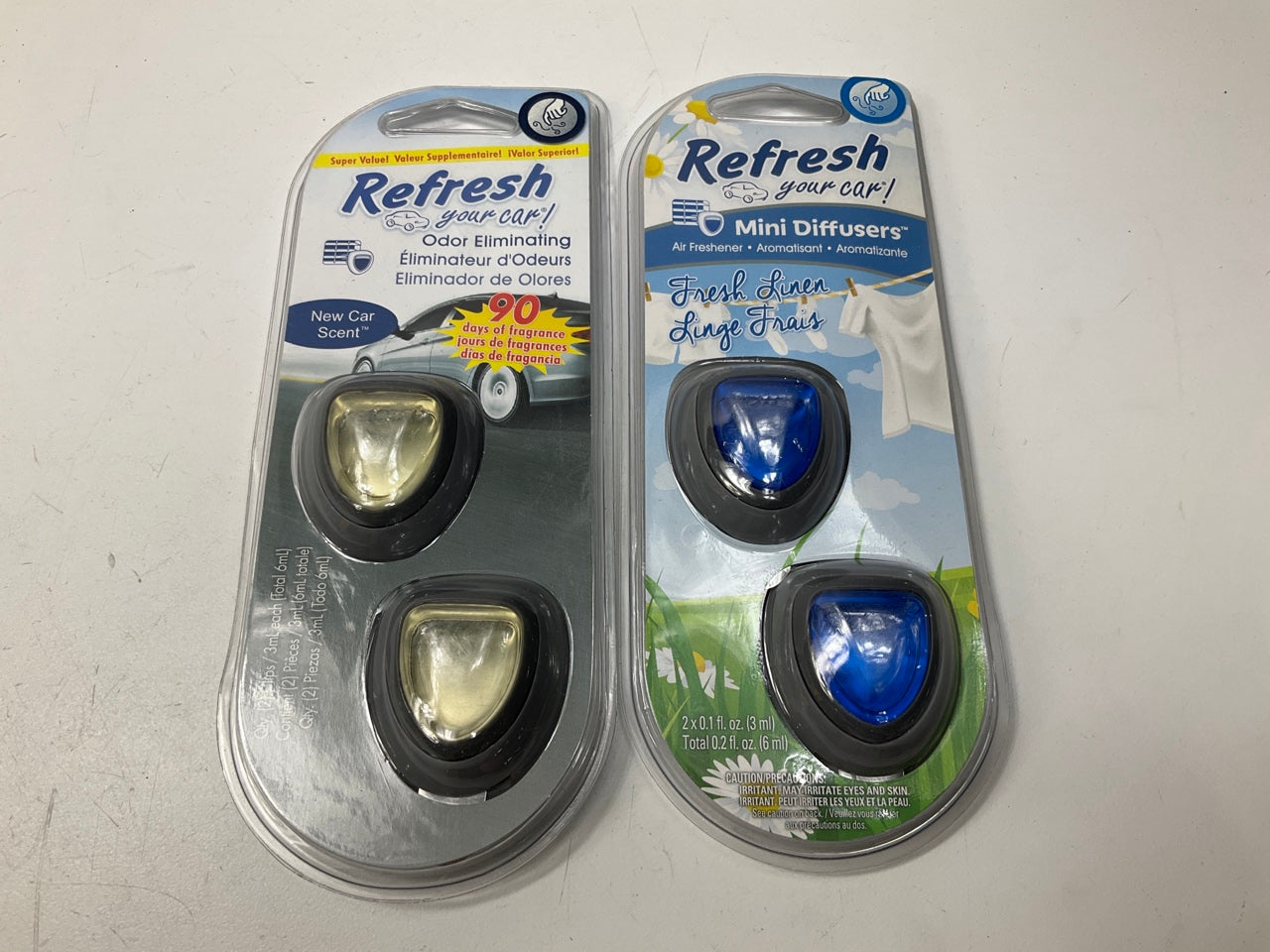18 - Refresh Car Vent Clip Air Freshener Lot (8) Newcar + (10) Fresh Linen Scent