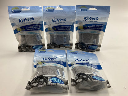 (5) Packs - Refresh  Activated Charcoal Pouch 45g Odor Elimator Air Fresheners