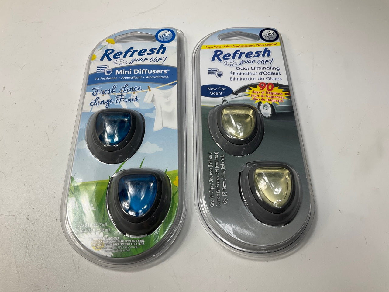 20 - Refresh Car Vent Clip Air Freshener Lot (10) Newcar  (10) Fresh Linen Scent