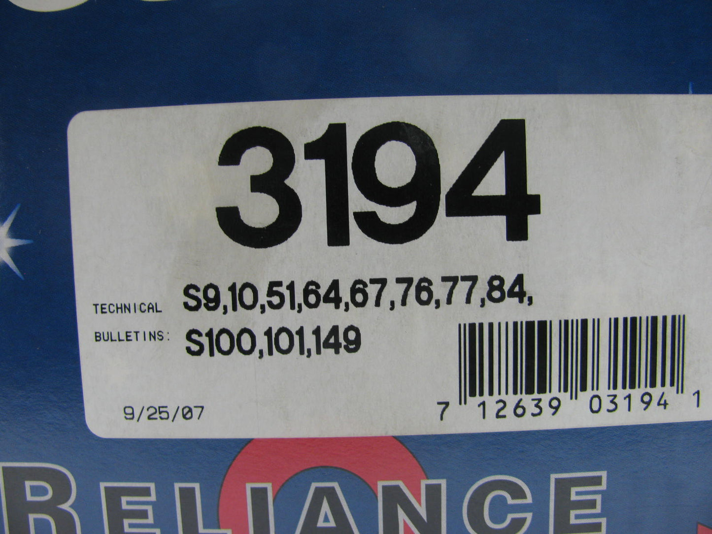 Reliance 3194 Reman Auto Trans Starter Motor