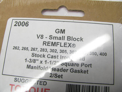 Remflex 2006 Exhaust Header Gaskets For 1965-00 Chevrolet 262-350 SBC V8
