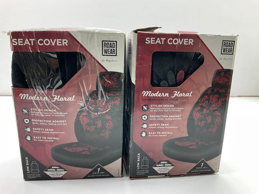 (2) Pilot 7104-14 - Modern Floral Low Back Seat Covers (PAIR)