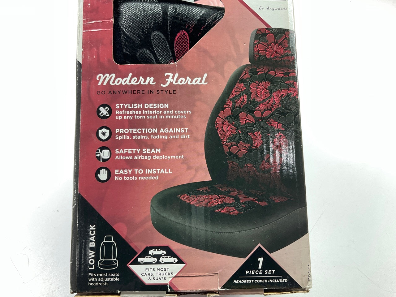 (2) Pilot 7104-14 - Modern Floral Low Back Seat Covers (PAIR)