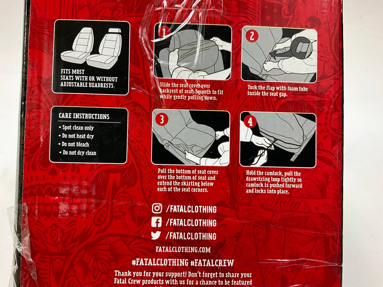 (2) Remington 7108-10 Seat Cover - Fatal Reaper High Back Bucket Seat Covers