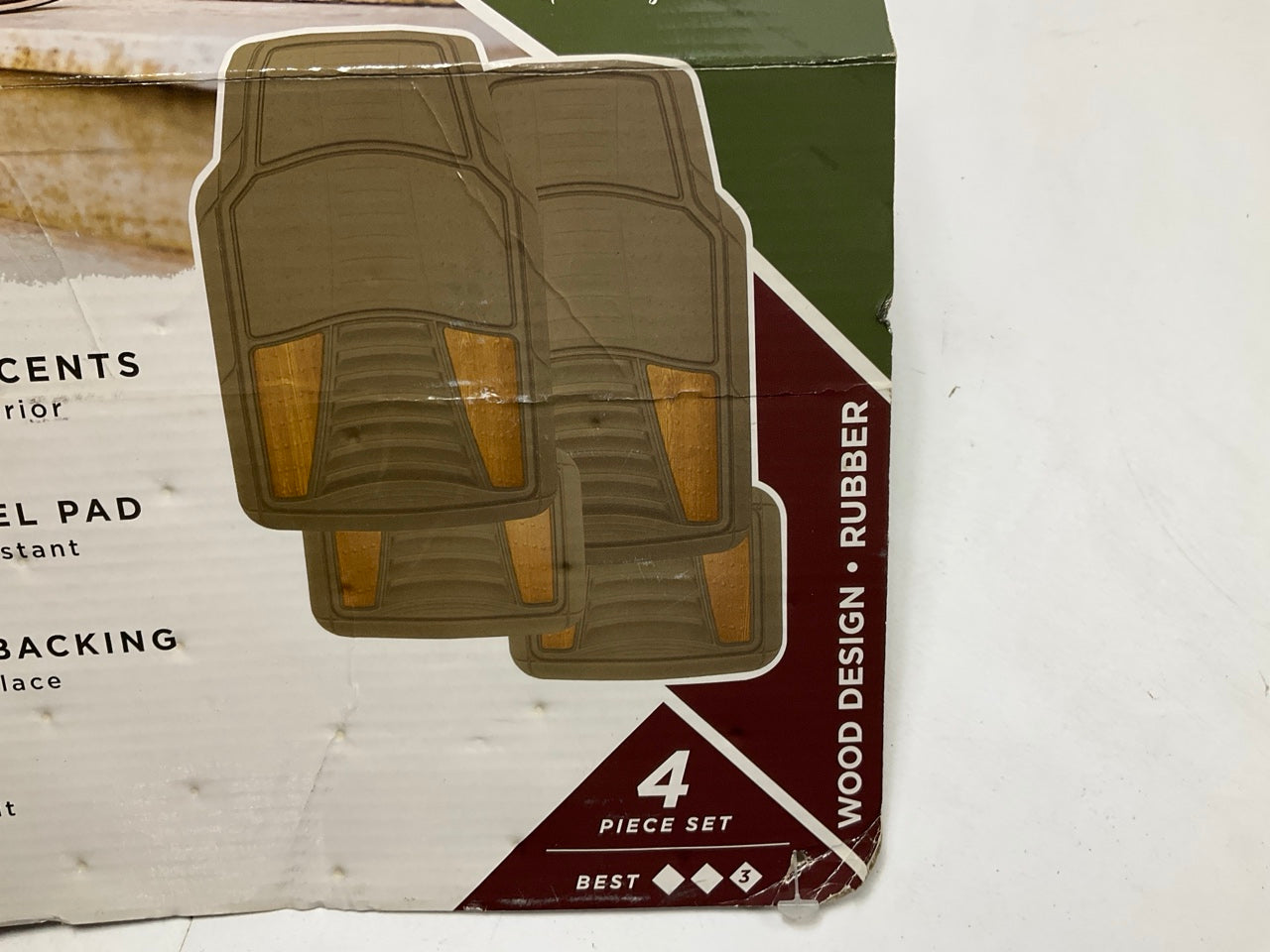 Remington 725-54 Universal 4-Piece Rubber Floor Mats Heavy Duty For Truck, SUV