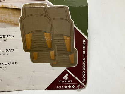 Remington 725-54 Universal 4-Piece Rubber Floor Mats Heavy Duty For Truck, SUV