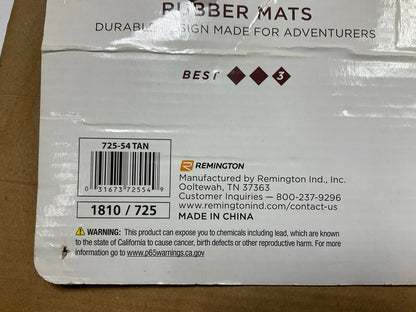 Remington 725-54 Universal 4-Piece Rubber Floor Mats Heavy Duty For Truck, SUV