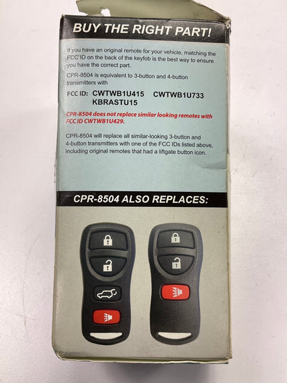 Remotes Unlimited CPR-8504 Keyless Entry Remote Key Fob Transmitter For Nissan