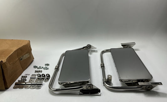 Vintage - Retrac 1972 Stainless Steel West Coast 16x7 Mirror Set (Pair) W/ Arms
