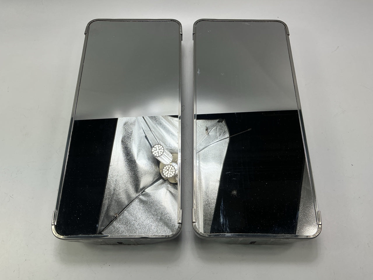 Vintage - Retrac 1972 Stainless Steel West Coast 16x7 Mirror Set (Pair) W/ Arms