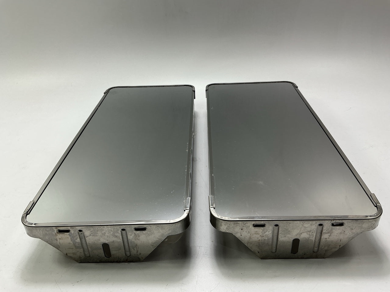 Vintage - Retrac 1972 Stainless Steel West Coast 16x7 Mirror Set (Pair) W/ Arms