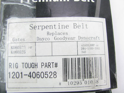 Rig Tough 1201-4060528 Serpentine Belt - 0.84'' X 52.80'' - 6 Ribs