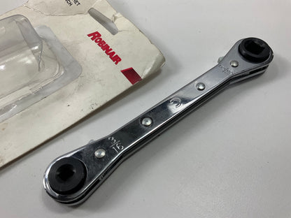 Robinair 10696 A/C 1/4'' 3/8'' 3/16'' 5/16'' Ratcheting Wrench 4 Way Square Drive