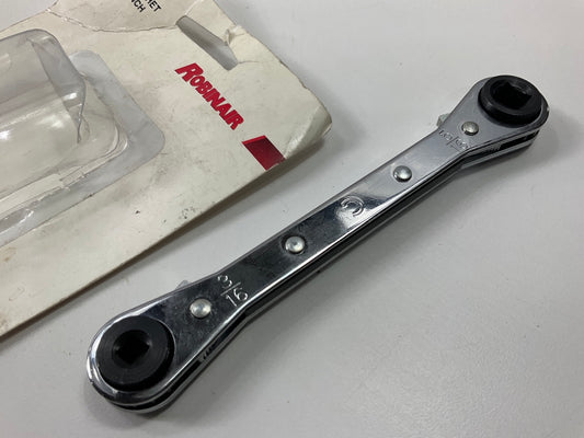 Robinair 10696 A/C 1/4'' 3/8'' 3/16'' 5/16'' Ratcheting Wrench 4 Way Square Drive