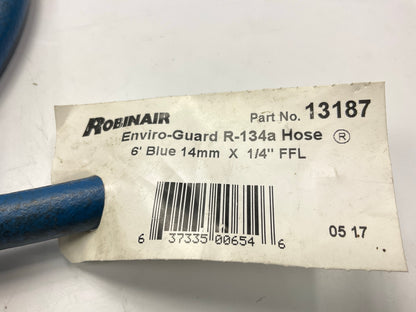 Robinair 13187 Low Side Conversion Hose 6' Blue 14mm X 1/4'' FFL Adapter