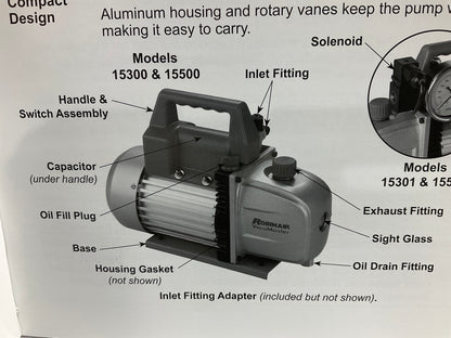 Robinair 15300 VacuMaster Economy Vacuum Pump - 2-Stage, 3 CFM