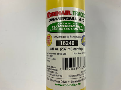 Robinair 16240 Universal A/C Leak Dye For Tracker 8oz Cartridge, 64 Applications