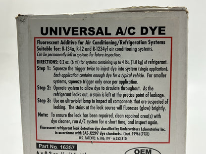 Robinair 16357 Universal A/C Leak Dye, 6 Replacement Cartridges, 0.2 Oz Each