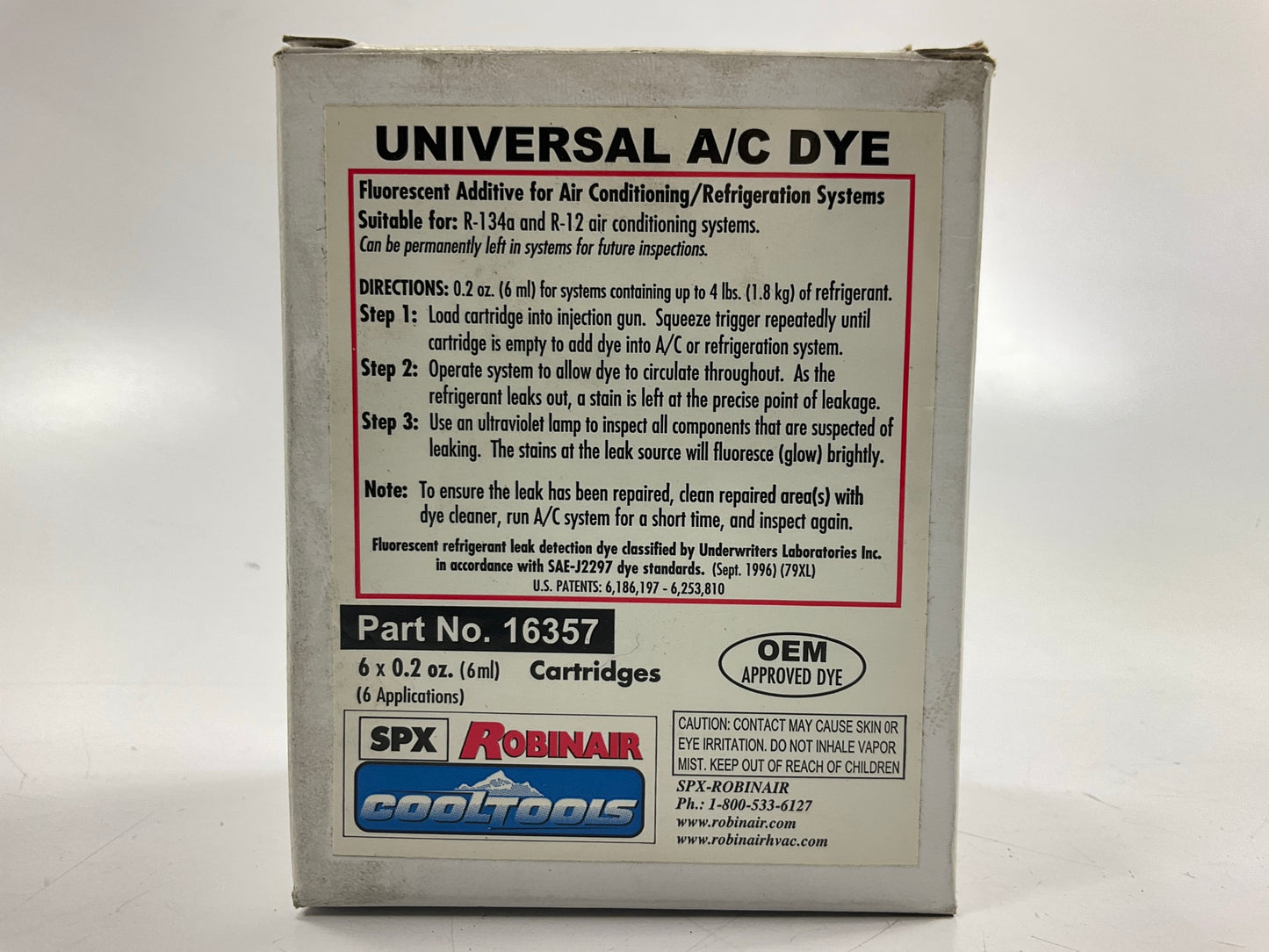 NEW, OPEN BOX - Robinair 16380 UV A/C Air Conditioning Leak Detection Kit 134a