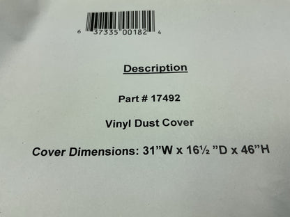 Robinair 17492 CoolTech Machine Vinyl Dust Cover For 17700-2K, 34700Z, 347002K