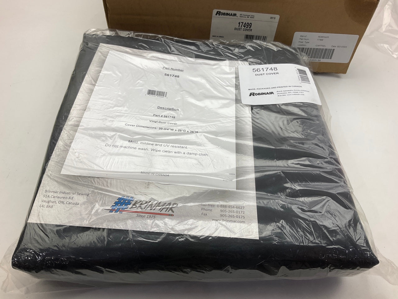 Robinair 17499 Heavy-Duty Vinyl Dust Cover - A/C RRR Machine 20'' W,  28''D, 36'' H