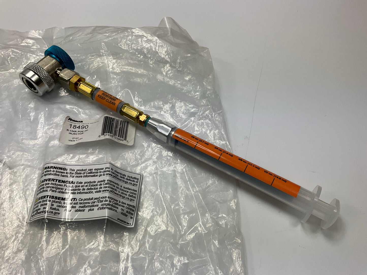 Robinair 18490 134A Poe Oil Injector
