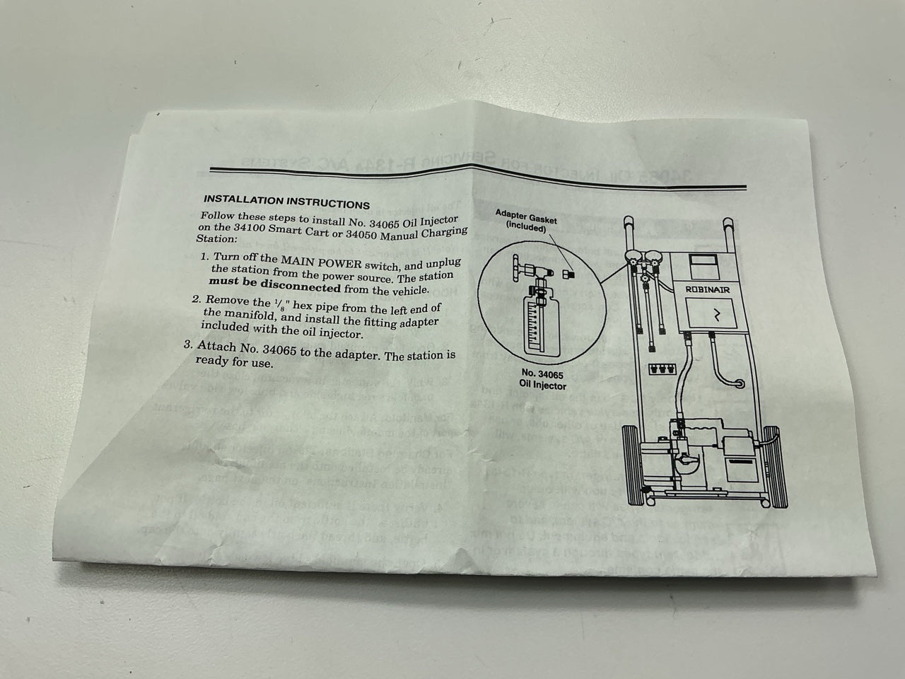 Robinair 34065 134a Oil Injector W/ 1/2'' ACME Fitting