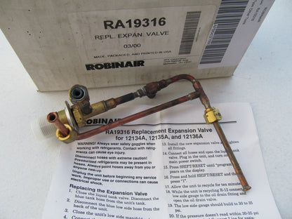 Robinair RA19316 Expansion Valve For 12134A, 12135A,12136A Dual Gas Recyclers