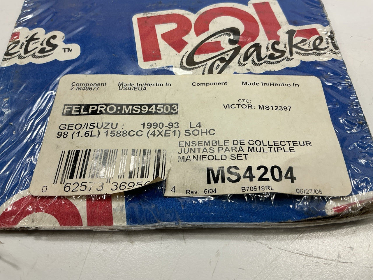 Rol Gasket MS4204 Exhaust Manifold Gasket Set 1990-1993 Geo 1991-92 Isuzu 1.6L