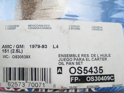 Rol Gasket OS5435 Engine Oil Pan Gasket 1979-1993 GM 2.5L I4