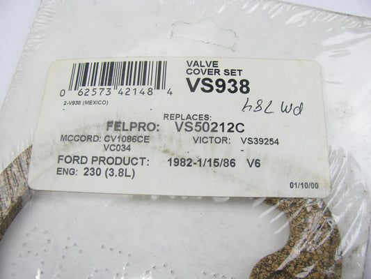 Rol Gasket VS938 Valve Cover Gasket Set For 1982-1986 Ford Mercury 3.8L-V6