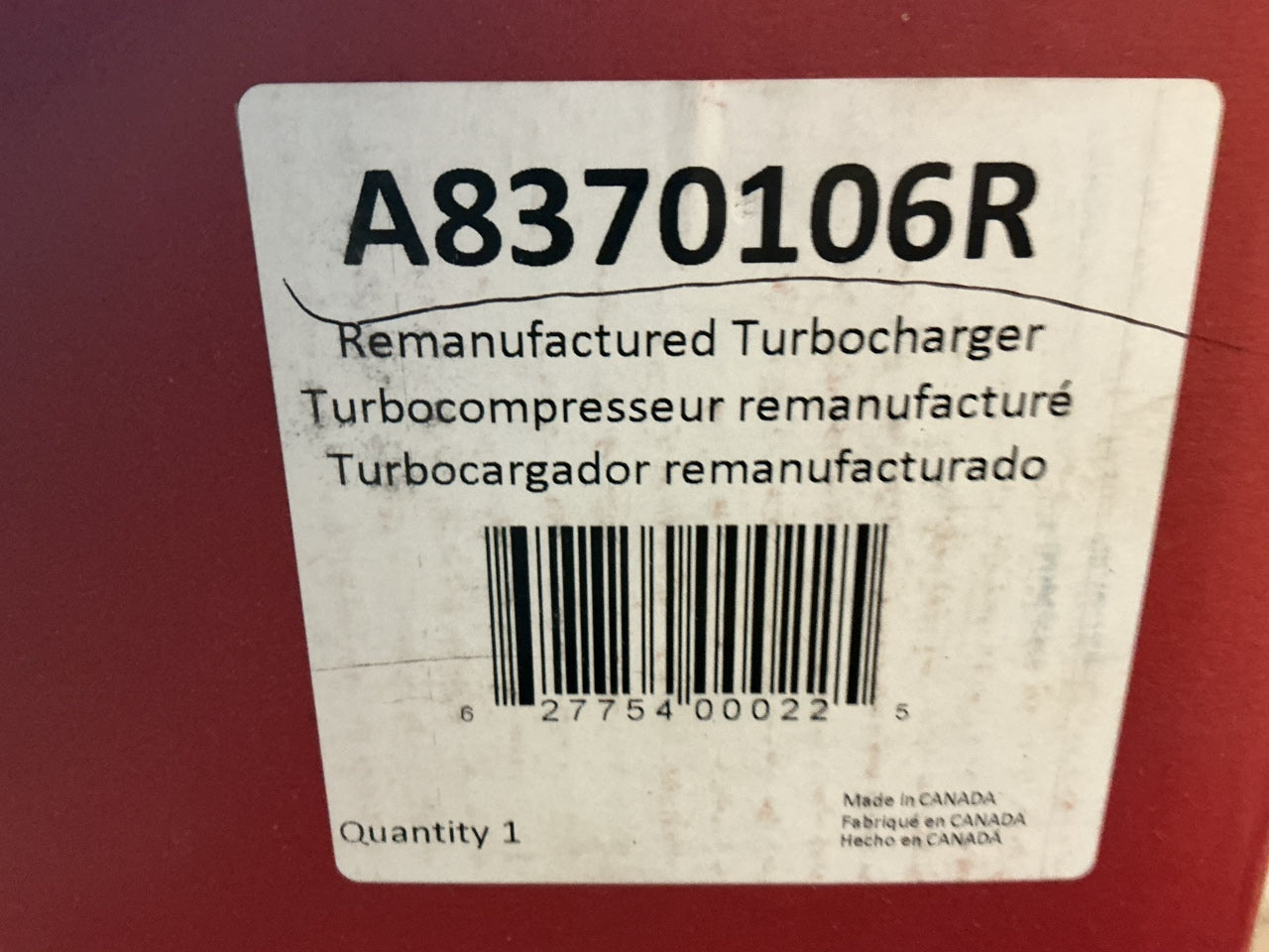 REMAN. Rotomaster A8370106R Turbocharger Turbo - 2007-2010 6.6L GM DURAMAX