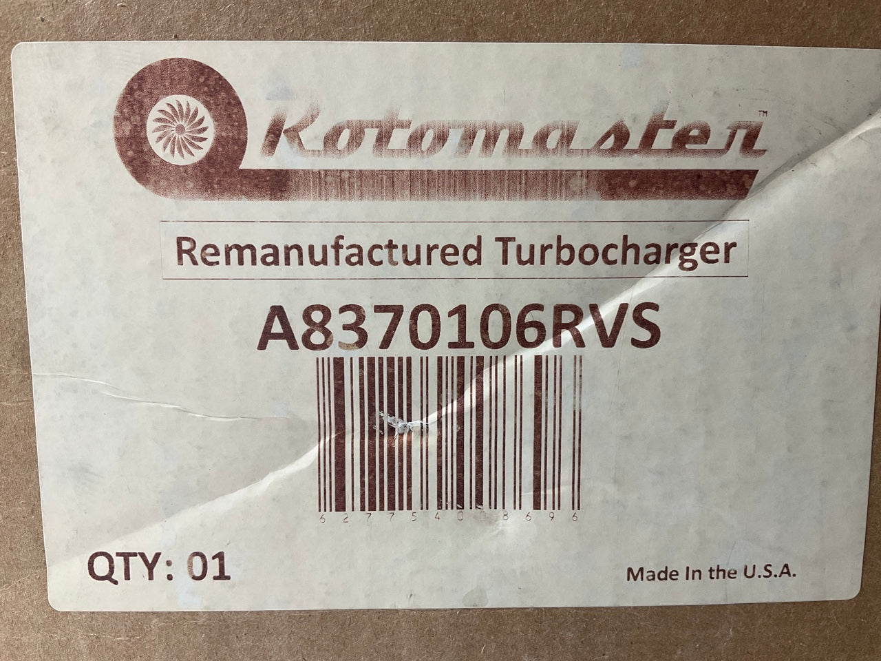 SOLD AS A CORE, Has Rust Rotomaster A8370106RVS Turbocharger Turbo 07-10 GM 6.6L