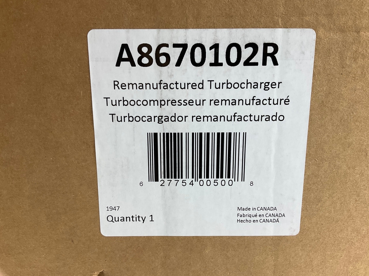 REMAN. Rotomaster A8670102R Turbocharger 11-14 Ford Super Duty 6.7L Powerstroke