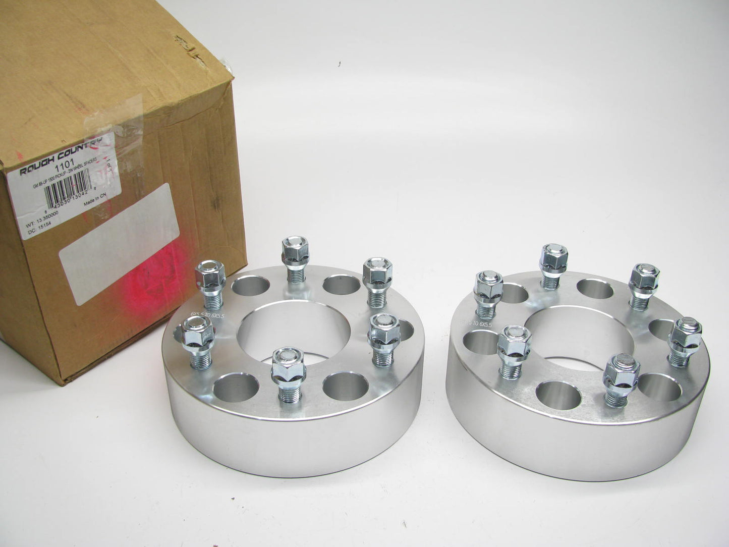 (2) Rough Country 2'' Wheel Spacer For 88-21 Chevy/GMC Trucks SUV 6X5.5 To 6X5.5