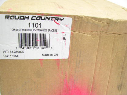 (2) Rough Country 2'' Wheel Spacer For 88-21 Chevy/GMC Trucks SUV 6X5.5 To 6X5.5