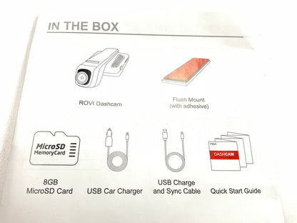 NIB - Rovi CL-3030 Flat Mount Dashcam Pro With WIFI And 8GB SD Card