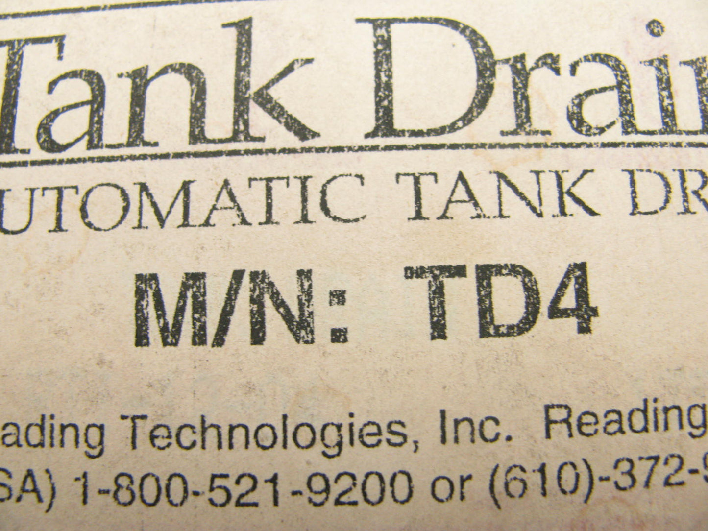 RTI TD4 Auto Automatic Air Compressor Tank Drain