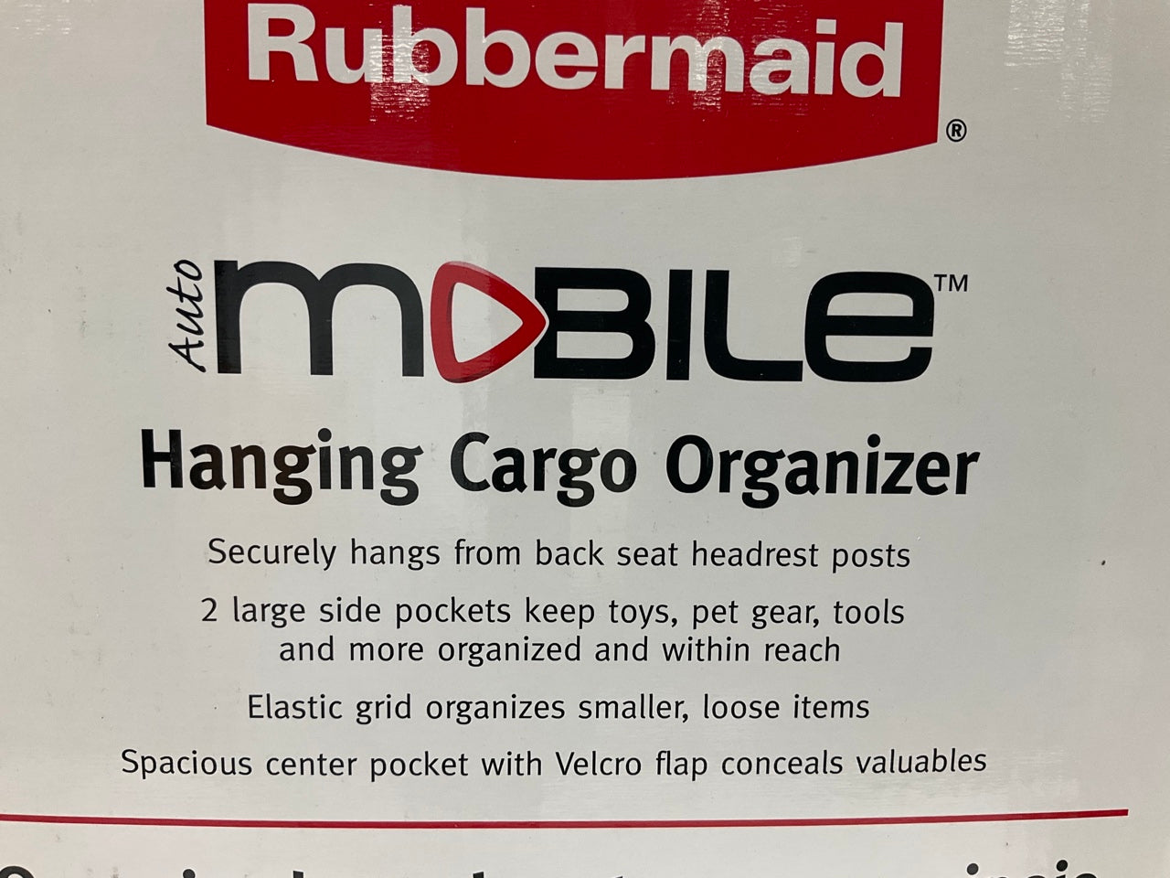 Rubbermaid 3327 Heavy Duty Fabric Car Truck Hanging Cargo Organizer Black
