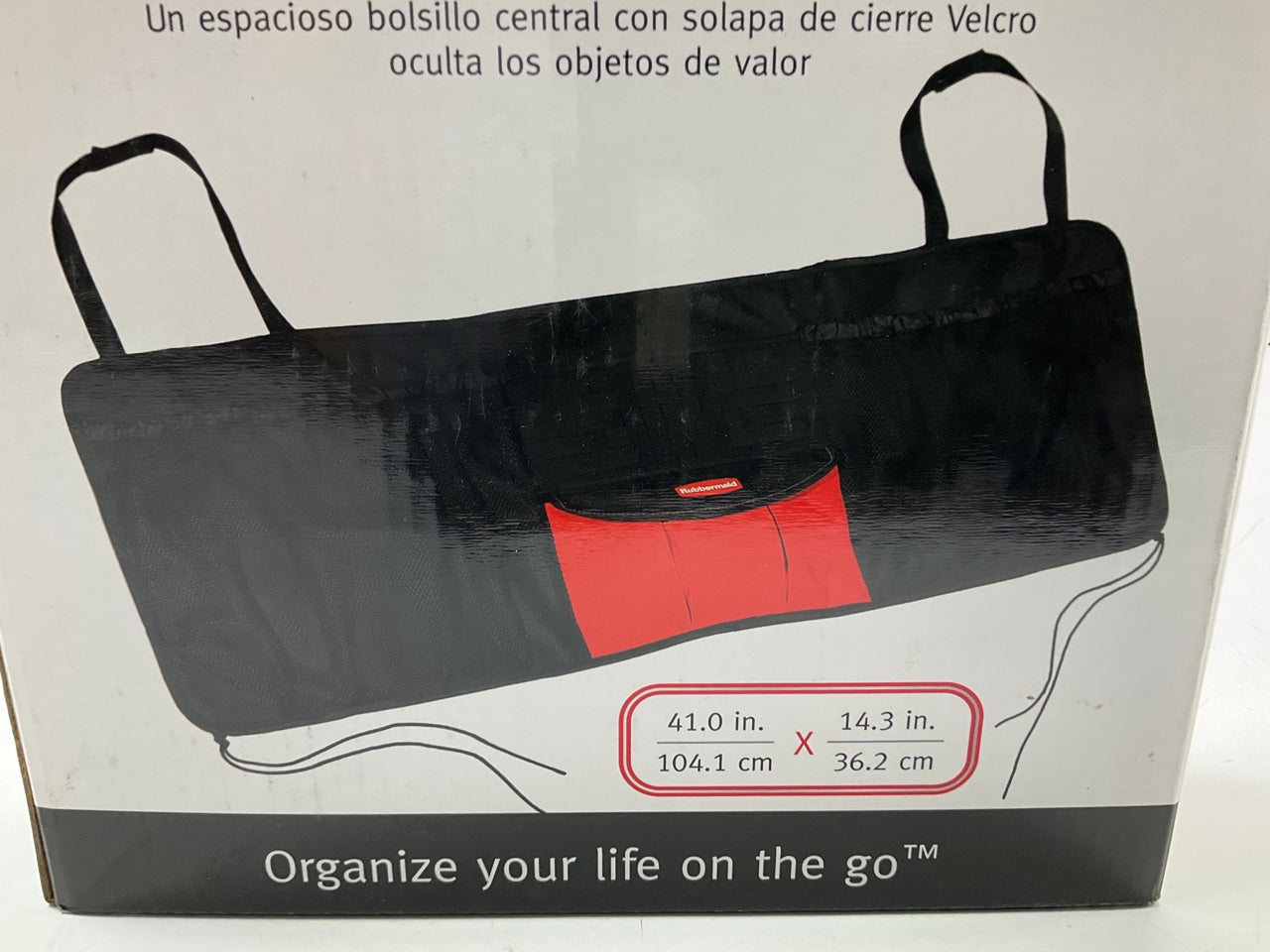 Rubbermaid 3327 Heavy Duty Fabric Car Truck Hanging Cargo Organizer Black
