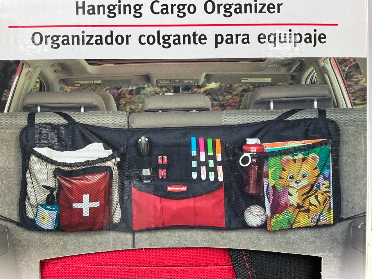 Rubbermaid 3327 Heavy Duty Fabric Car Truck Hanging Cargo Organizer Black