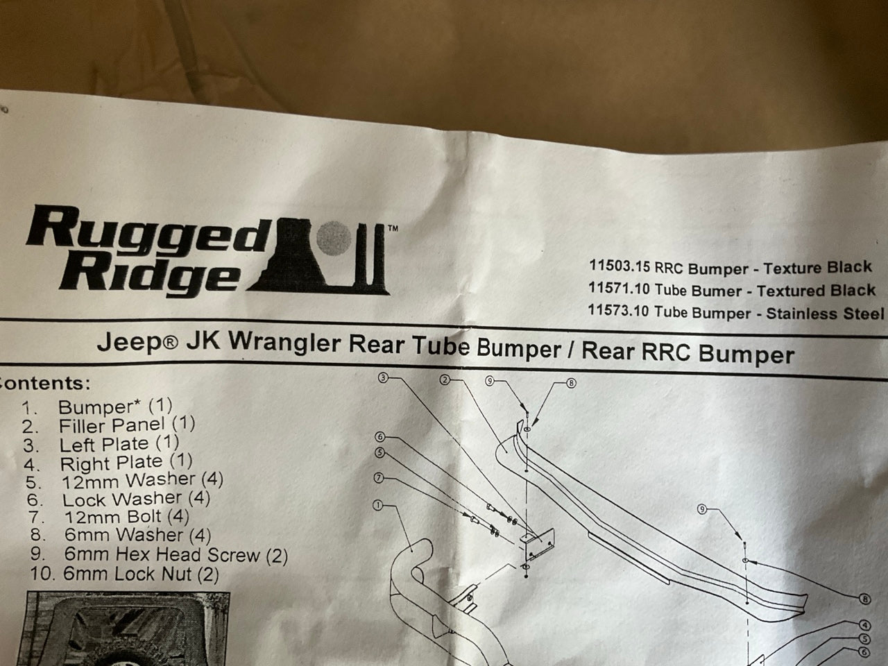 Rugged Ridge 11503.15 RRC Rear Bumper With Hitch For 2007-2018 Jeep Wrangler JK