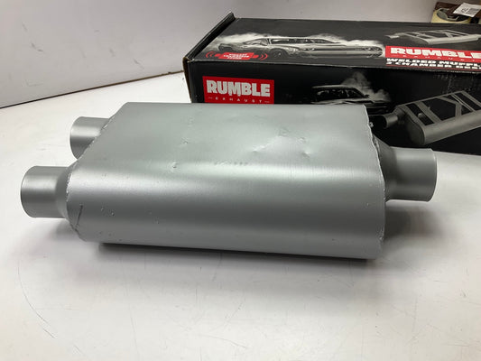 Rumble R24422 Performance Exhaust Muffler - 2-1/4'' Center Inlet, 2-1/4'' Dual Out