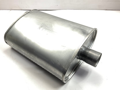 Rumble R27711 Exhaust Turbo Muffler, 2'' ID Offset Inlet, 2'' ID Center Outlet