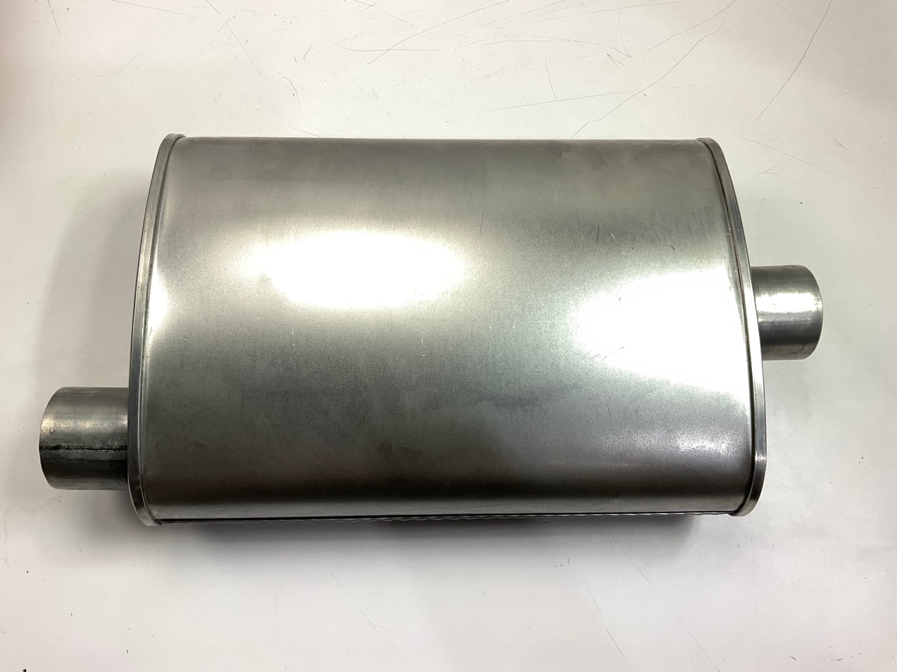 Rumble R27713 Exhaust Turbo Muffler 2-1/4'' In, 2-1/4'' Out