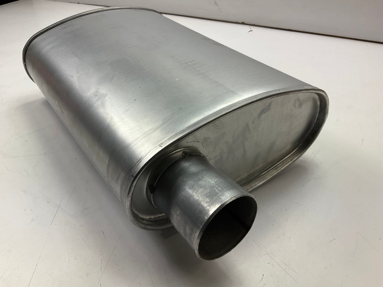 Rumble R27714 Exhaust Turbo Muffler 2-1/4'' In, 2-1/4'' Out Offset